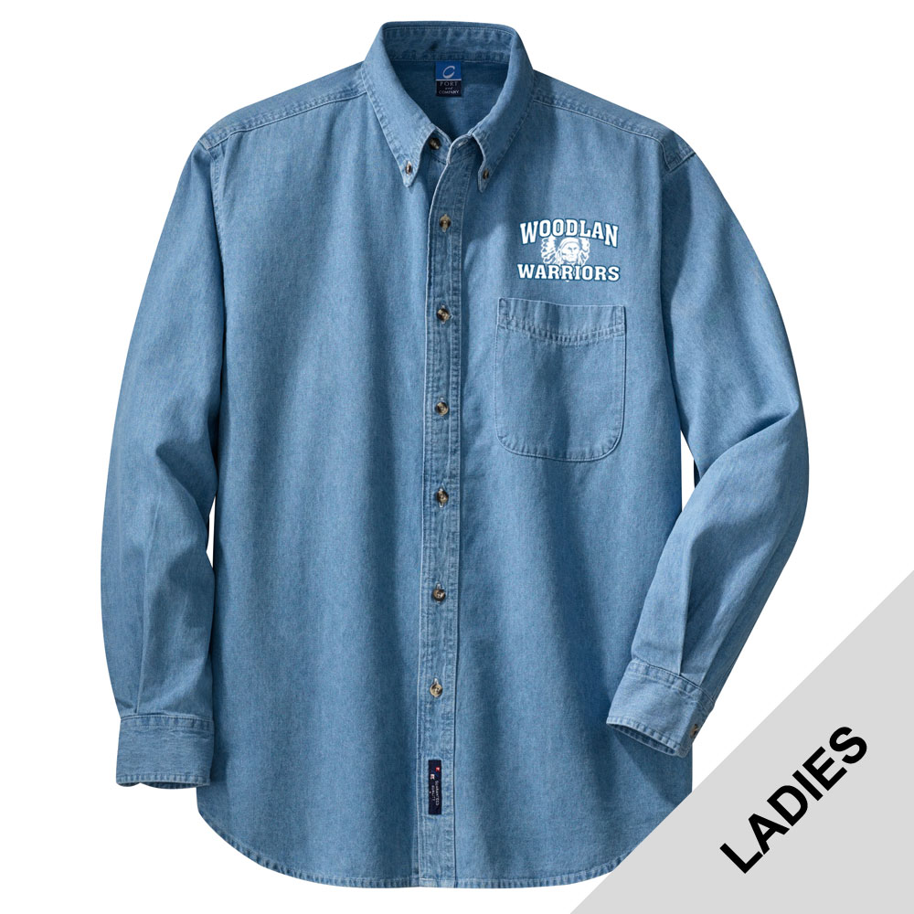 LSP10 - W230-S9.0-2014 - Emb - Ladies Denim Shirt - Woodlan High